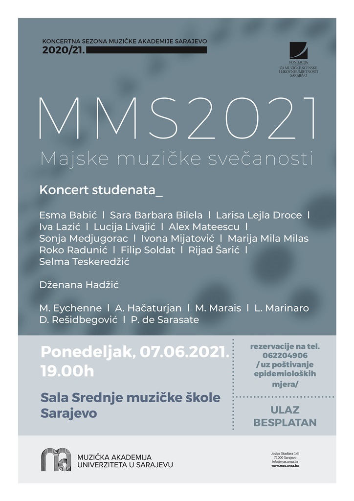 Zajednički koncert studenata Muzičke akademije Univerziteta u Sarajevu