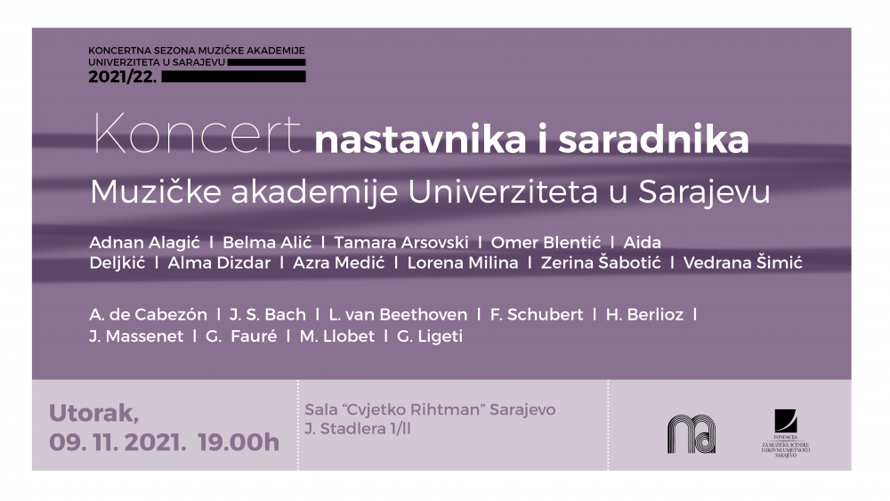 Sutra svečano otvaranje nove koncertne sezone Muzičke akademije Univerziteta u Sarajevu