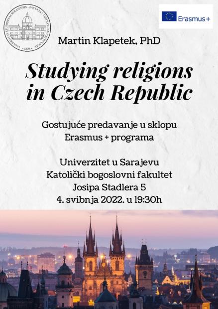 Univerzitet u Sarajevu - Katolički bogoslovni fakultet | Gostujuće predavanje u sklopu Erasmus+ programa "Studying religions in Czech Republic"