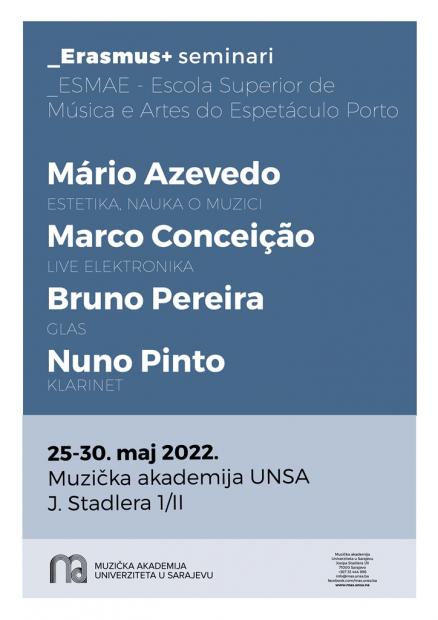 Profesori ESMAE Porto na MAS UNSA (25-30. maj 2022)
