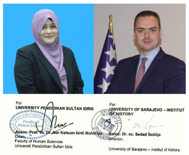 Potpisan Sporazum između Instituta za historiju UNSA i Fakulteta za humanističke nauke Univerziteta Pendidikan Sultan Idris iz Malezije