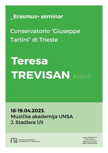 Teresa Trevisan, profesorica na Conservatorio “Giuseppe Tartini” di Trieste, na Muzičkoj akademiji UNSA