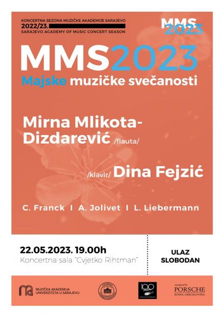 Flautistica Mirna Mlikota - Dizdarević i pijanistica Dina Fejzić nastupaju u sklopu programa Majskih muzičkih svečanosti