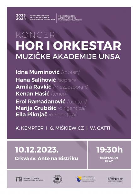 Koncert Hora i Orkestra Muzičke akademije UNSA | 74. godišnjica UNSA