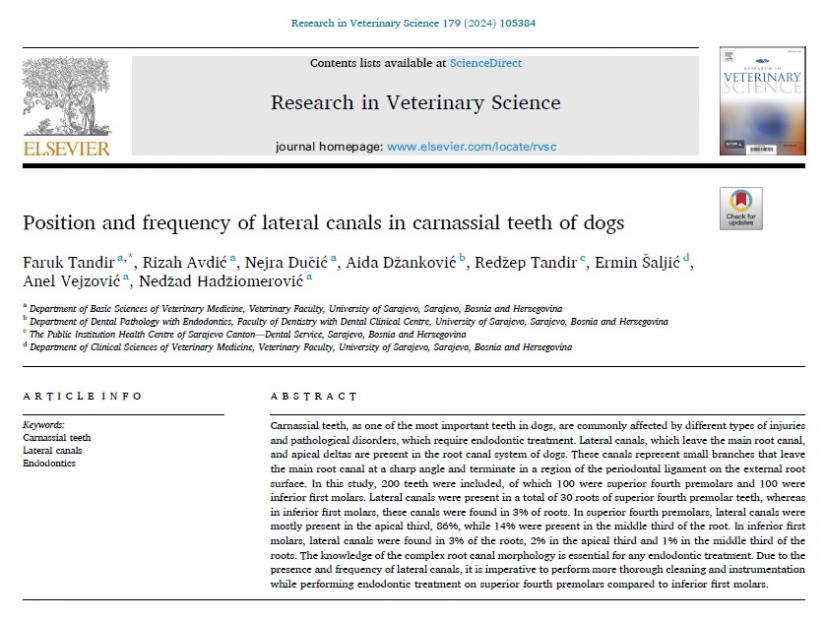 Objavljeni naučni radovi iz oblasti veterinarske stomatologije
