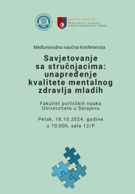 NAJAVA | Međunarodna naučna konferencija “Savjetovanje sa stručnjacima: unapređenje kvalitete mentalnog zdravlja mladih” povodom obilježavanja Svjetskog dana mentalnog zdravlja