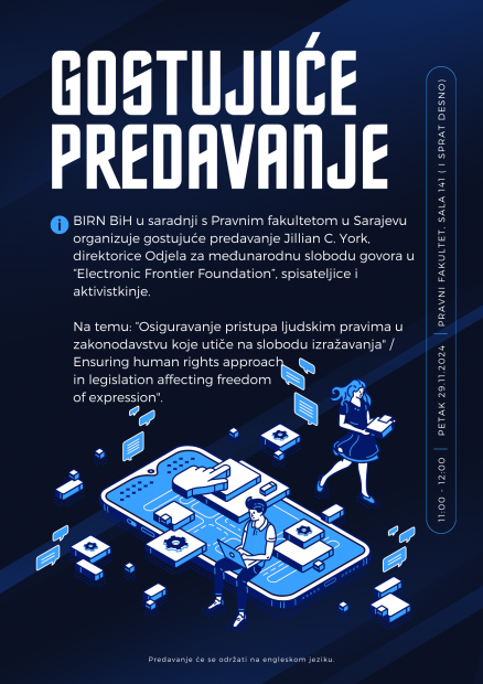 NAJAVA | Gostujuće predavanje Jillian C. York, direktorice Odjela za međunarodnu slobodu govora u “Electronic Frontier Foundation”, spisateljice i aktivistkinje