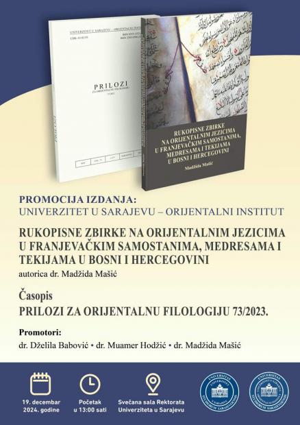 Promocija novih  izdanja Orijentalnog instituta Univerziteta u Sarajevu