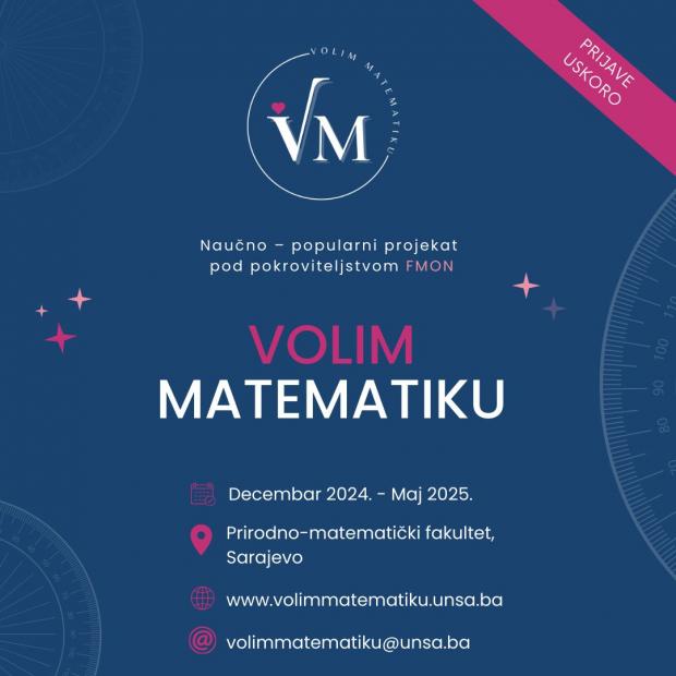 Najava | Naučno-popularni projekat "Volim matematiku"