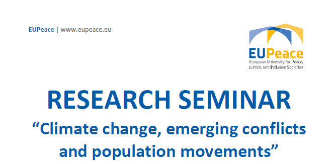 RESEARCH SEMINAR “Climate change, emerging conflicts and population movements” 