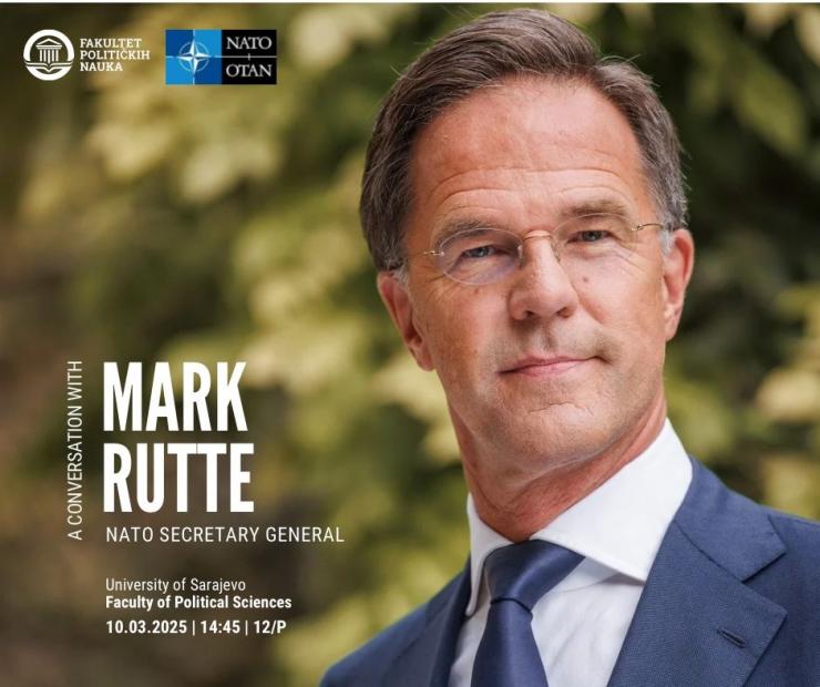 Razgovor s generalnim sekretarom NATO saveza, g. Markom Rutteom na Fakultetu političkih nauka UNSA