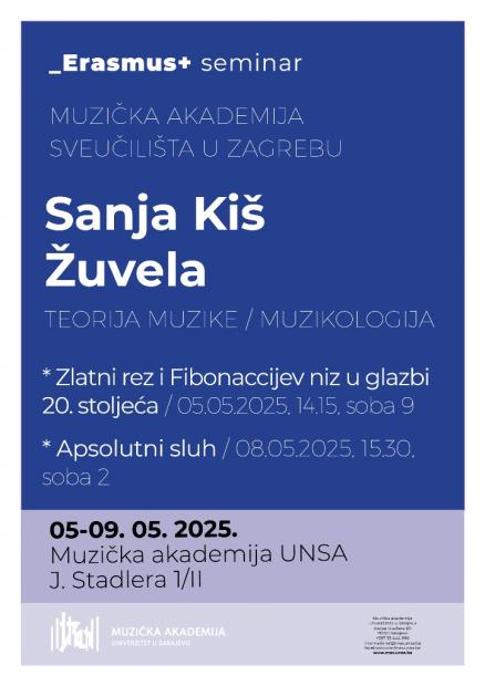 Sanja Kiš Žuvela sa Muzičke akademije Sveučilišta u Zagrebu na Muzičkoj akademiji UNSA