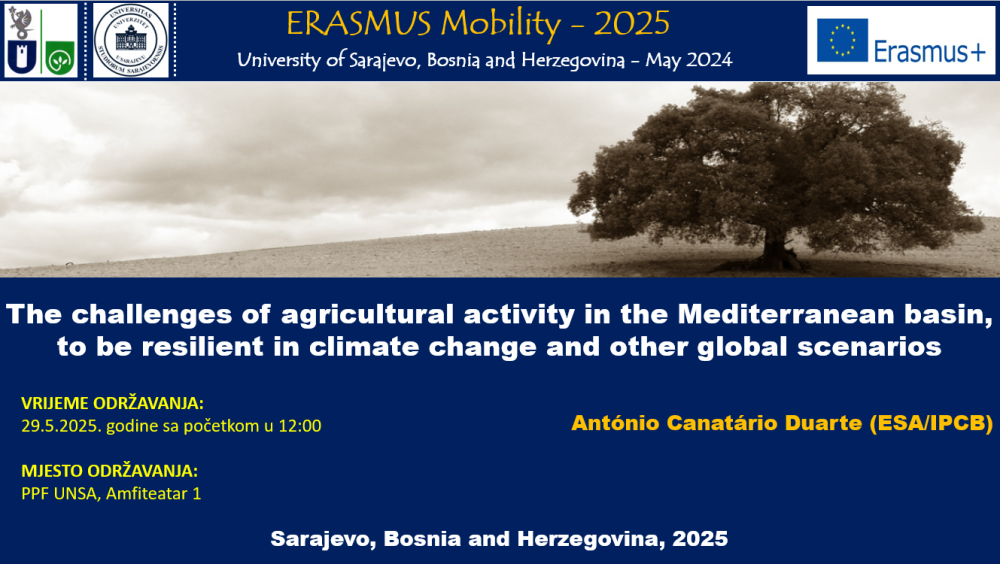 Gostujuće predavanje prof. Antónia Canatária Duartea o održivoj poljoprivredi na Poljoprivredno-prehrambenom fakultetu UNSA