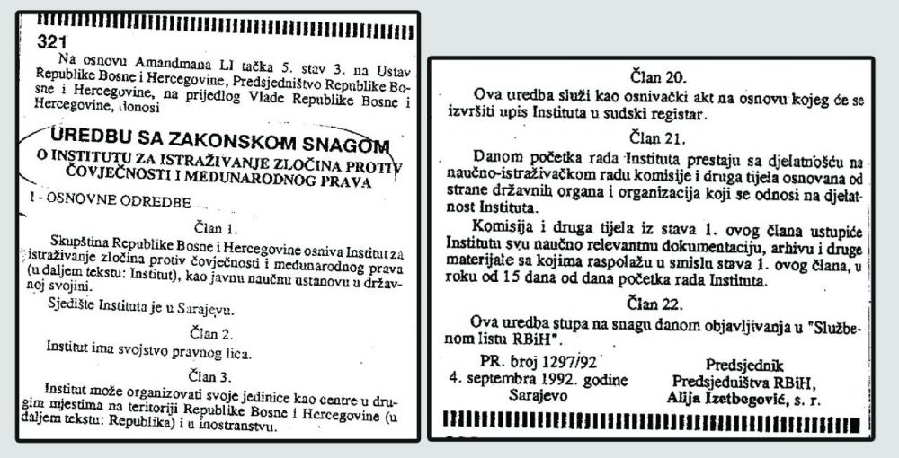 Dan Instituta za istraživanje zločina protiv čovječnosti i međunarodnog prava UNSA