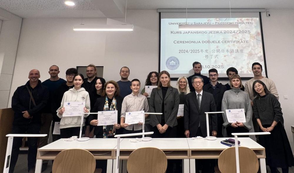 Svečana dodjela certifikata za Kurs japanskog jezika na Univerzitetu u Sarajevu - Filozofskom fakultetu
