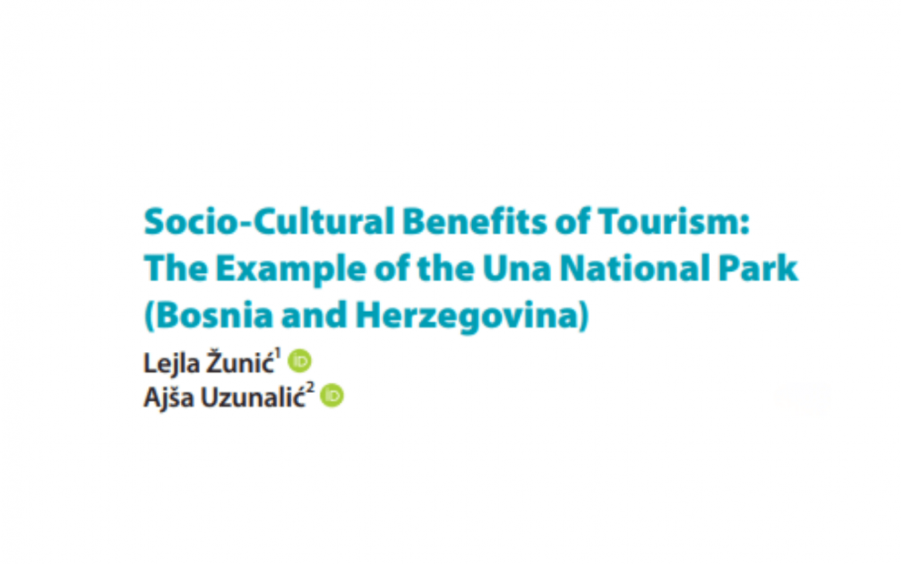 Nacionalni park Una kao primjer održivog turizma u međunarodnoj monografiji