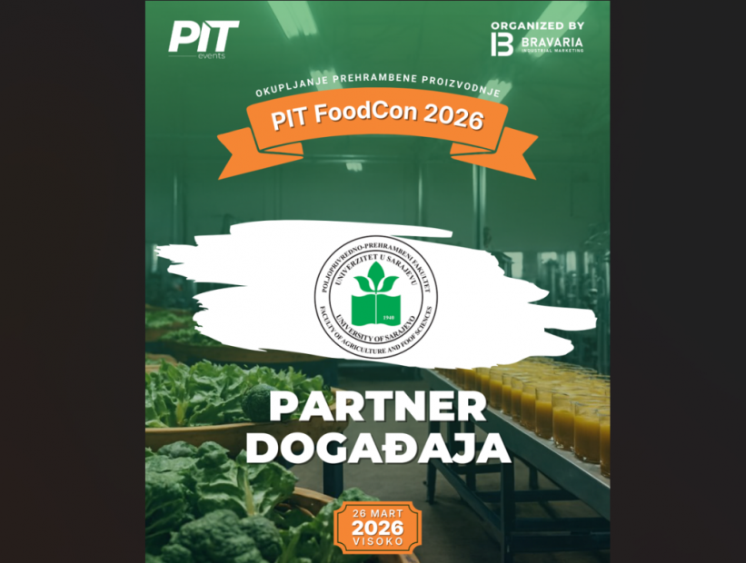 Poljoprivredno-prehrambeni fakultet UNSA partner PIT FoodCon 2026 konferencije