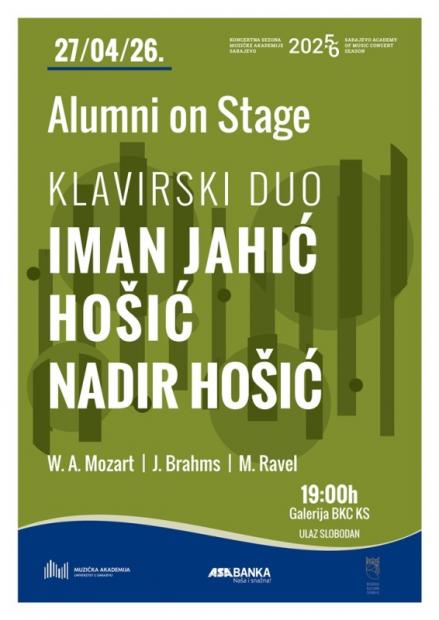 Klavirski duo Iman Jahić Hošić i Nadir Hošić nastupa u okviru koncertne sezone MAS