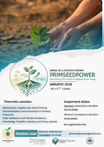 Poziv za učešće | PrimSeedPower Scientific Conference – Plant Priming in the Context of Mitigating Climate Change