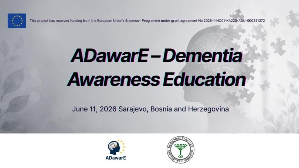 ADawarE – Dementia Awareness Education: sesija predavanja na Medicinskom fakultetu UNSA