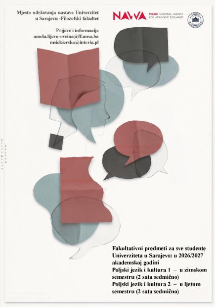 Fakultativni predmeti Poljski jezik i kultura 1 i 2 – za sve studente UNSA