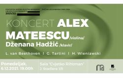 Mladi violinista Alex Mateescu nastupit će pod okriljem Koncertne sezone MAS