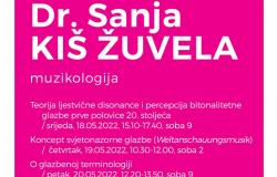 Muzikologinja Sanja Kiš Žuvela sa Muzičke akademije u Zagrebu na MAS UNSA (16-20.05.2022)