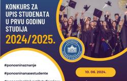 Univerzitet u Sarajevu objavljuje Konkurs za upis studenata u prvu godinu studija u akademskoj 2024/2025. g. | 10. 06. 2024.