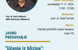 Poziv | Javno predavanje prof. dr. Hariza Halilovića "Učenje iz blizine': transformativni potencijal iskustvenog i refleksivnog učenja kroz studijska putovanja"