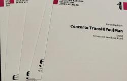 Partitura djela "Concerto TransH(You)Man" kompozitorice Hanan Hadžajlić objavljena u izdanju njemačke izdavačke kuće Edition Gravis