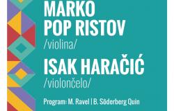 Violinista Marko Pop Ristov i violončelista Isak Haračić na Muzičkoj akademiji UNSA