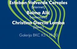 Esteban Valverde Corrales (klarinet), Belma Alić (violončelo) i Christina García Lomba (klavir) na 19. Majskim muzičkim svečanostima