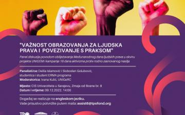 POZIV | Panel diskusija "Važnost obrazovanja za ljudska prava i povezivanje s praksom"