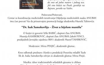 Promocija knjige “Dr. Isak Samokovlija – Život u bijelom mantilu” akademika Husrefa Tahirovića