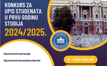 Konkurs za upis studenata na Univerzitet u Sarajevu u akademskoj 2024/2025. godini