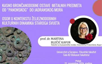 Filozofski fakultet UNSA | Gostujuće predavanje prof. dr. Martine Blečić-Kavur