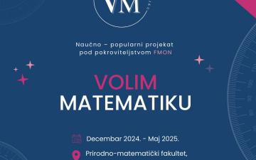 Najava | Naučno-popularni projekat "Volim matematiku"