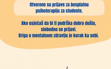 Besplatna psihoterapija i psihološko savjetovanje za studente Univerziteta u Sarajevu