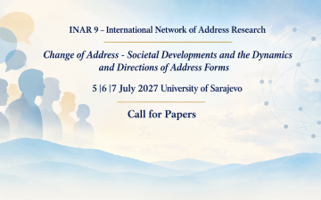 Poziv za radove | INAR 9 – International Network of Address Research na Univerzitetu u Sarajevu