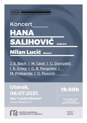 Solistički koncert sopranistice Hane Salihović 