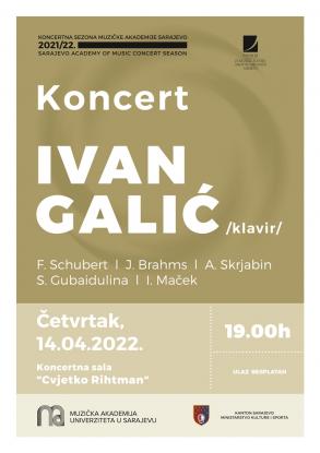 Recital pijaniste Ivana Galića na Muzičkoj akademiji UNSA