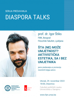 Igor Štiks na drugom ciklusu predavanja Diaspora Talks na Fakultetu političkih nauka Univerziteta u Sarajevu