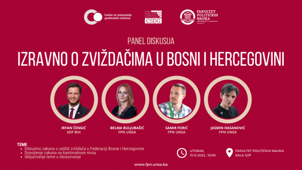 Poziv na panel diskusiju "Izravno o zviždačima u Bosni i Hercegovini"